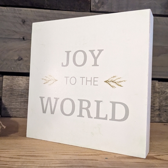 Joy to the World Wood Sign Decor NEW SAGE GREEN & WHITE - Picture 3 of 5
